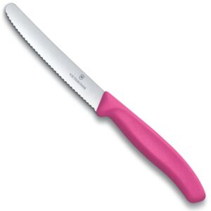 Zoubkovaný nůž na rajčata Victorinox Swiss Classic 11 cm, růžový