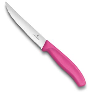 Zoubkovaný nůž na steak a pizzu Victorinox Swiss Classic Gourmet 12 cm, růžový