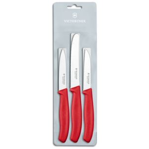 Sada nožů na zeleninu Victorinox Swiss Classic 3 ks, červená