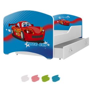 Dětská postel IGOR s motivem RACE CAR včetně úložného prostoru