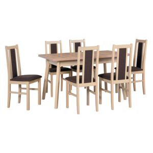 Jídelní sestava BERGEN 5, stůl + 4x židle, přírodní/látka 7