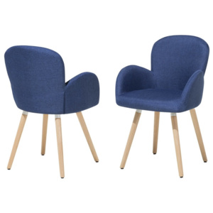 Dvě čalouněné židle v modré barvě - BROOKVILLE