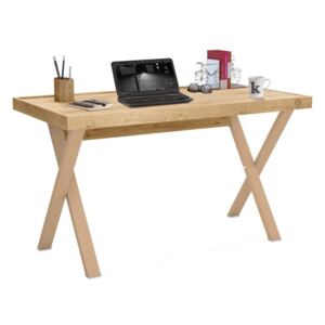 Minimalistický psací stůl Cody - dub světlý/béžová