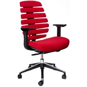 MERCURY kancelářská židle FISH BONES černý plast, červená látka 26-68