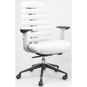 MERCURY kancelářská židle FISH BONES šedý plast,bílá látka TW 50F MESH
