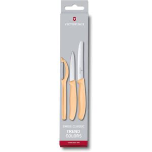 Sada nožů na zeleninu se škrabkou Victorinox Swiss Classic 3 ks, pastelová oranžová