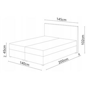 Manželská postel Boxspring 140x200 cm Waller (s roštem a matrací) (tmavozelená)