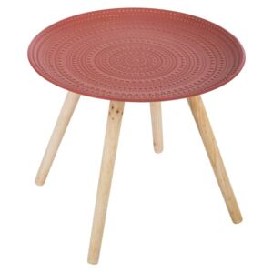 Kávový stolek se čtyřmi nohami, moderní nábytek se zdobenou červenou plochou