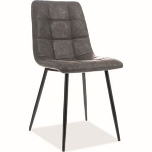 Casarredo Jídelní čalouněná židle LOOK ekokůže šedá/černá