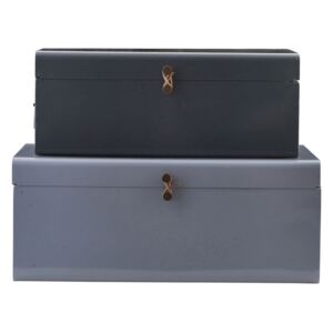 MUZZA Úložný box suitcase modrý 2ks