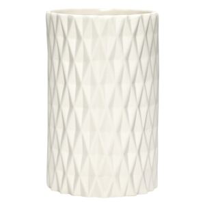 Hübsch, Porcelánová váza se vzorem, bílá, 16x10cm