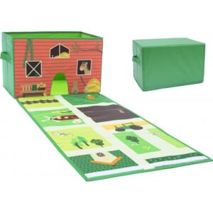 HOUSE OF KIDS Koš na hračky / úložný koš s hrací plochou Farma