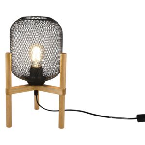 TRIO R50561032 CALIMERO stolní lampička D220mm 1xE27 matná černá, dřevo