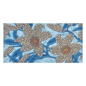 KronaPlast ®, 6.K0897, 960 x 480 mm PVC obkladové 3D panely Perla květ modrý