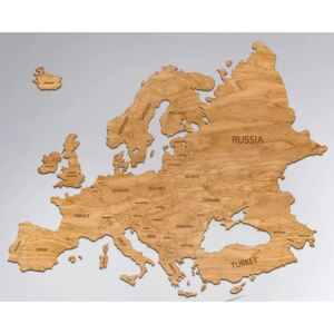 Obraz na zeď - Dřevěná mapa Evropy KONFIGURÁTOR
