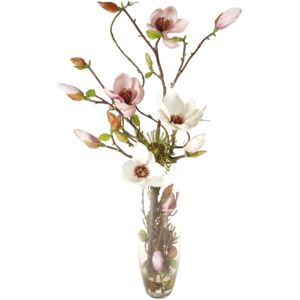 Umělá květina Magnolie ve skleněné váze, 71 cm