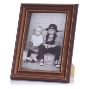 Dřevěný rámeček na foto - středně široký, tmavě hnědý LIRA Pro velikost foto: 13x18cm, zasklení: Sklo