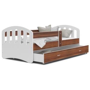 Dětská postel se šuplíkem HAPPY - 160x80 cm - havana-bílá