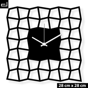 Středně velké hodiny na zeď, ocel 28x28cm: NeoKubist | atelierDSGN, Výběr barev Lesklá nerezová ocel