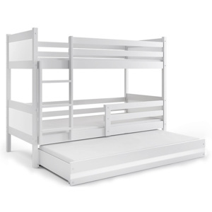 Patrová postel BALI 3 + matrace + rošt ZDARMA, 190 x 80, bílý, bílý