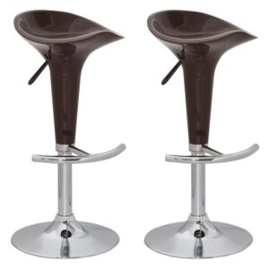 Ergonomické barové židle z ABS plastu - 2 ks | hnědé