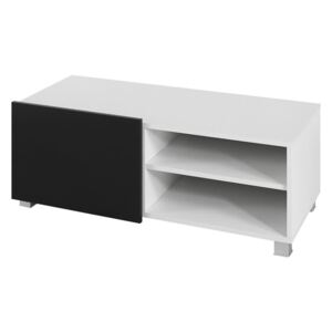 Televizní stolek GORDIA 1D, 38x100x43, Bílá/černá