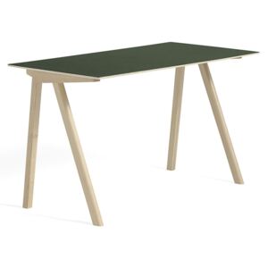 HAY Stůl Copenhague CPH 90, matt lacquered solid oak/green linoleum