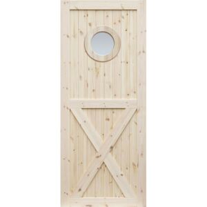 Masivní posuvné dveře Tredo borovice 90x200 cm DESIGN LINE, model OX