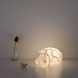 Papírová origami lampa líný hroch Owl paperlamps Barva: Šedá