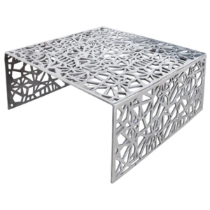 Konferenční stolek Coriddo 75x75 cm, stříbrná