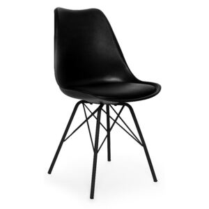 Černá židle s černým podnožím z kovu loomi.design Eco