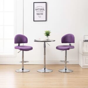 Barová stolička fialová umělá kůže