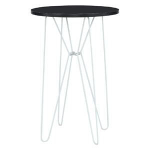 Příruční stolek, černý dub / bílé kovové nohy RUBEN