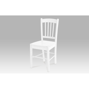 Jídelní židle celodřevěná v bílé barvě AUC-005 WT AKCE