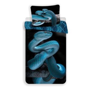 Jerry Fabrics Bavlněné povlečení 3D fototisk se zipem 140x200 - Had