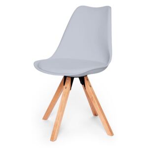 Šedá židle s podnožím z bukového dřeva loomi.design Eco