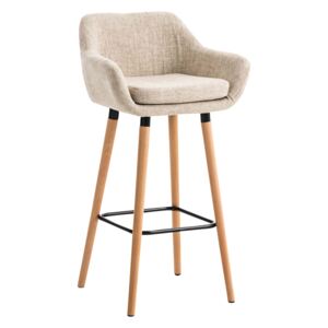 Barová židle Grant ~ látka, dřevěné nohy natura