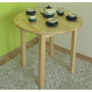 Dřevěný stůl SONOMA kulatý, průměr 80cm, borovice