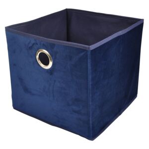 Úložný box sametový tmavě modrý