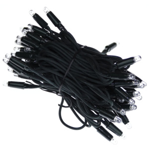 Seizis Řetěz 50LED - 5m, 45 teplá + 5 bílá blikající, černý kabel