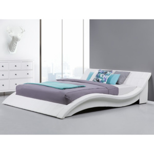 Bílá kožená vodní postel 180x200 cm VICHY