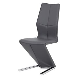 Jídelní židle, šedá ekokůže, chrom HC-788 GREY