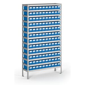 Regál s plastovými boxy ShelfBox, 2000 x 1000 x 500 mm, 120x box C