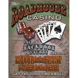 Plechová cedule: The Roadhouse Casino - 40x30 cm