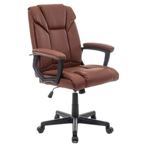 Elegantní kancelářská židle HAKON koženka, hnědá