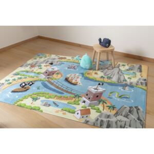 Vopi | Dětský koberec Ultra Soft Poklady ostrova 1902 90x130 cm