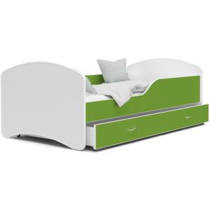 Dětská postel IGOR včetně úložného prostoru (Bílá), Zelená