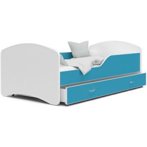 Dětská postel IGOR včetně úložného prostoru (Bílá), Modrá