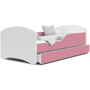 Dětská postel IGOR včetně úložného prostoru (Bílá), Růžová