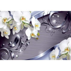 Fototapeta, Tapeta Luxury Ornamental Design Orchids, (104 x 70.5 cm)